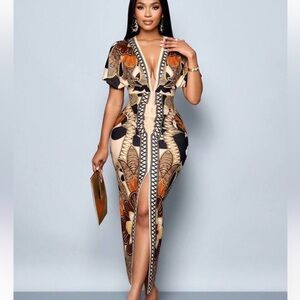 Elegant Black and Tan Women Dress